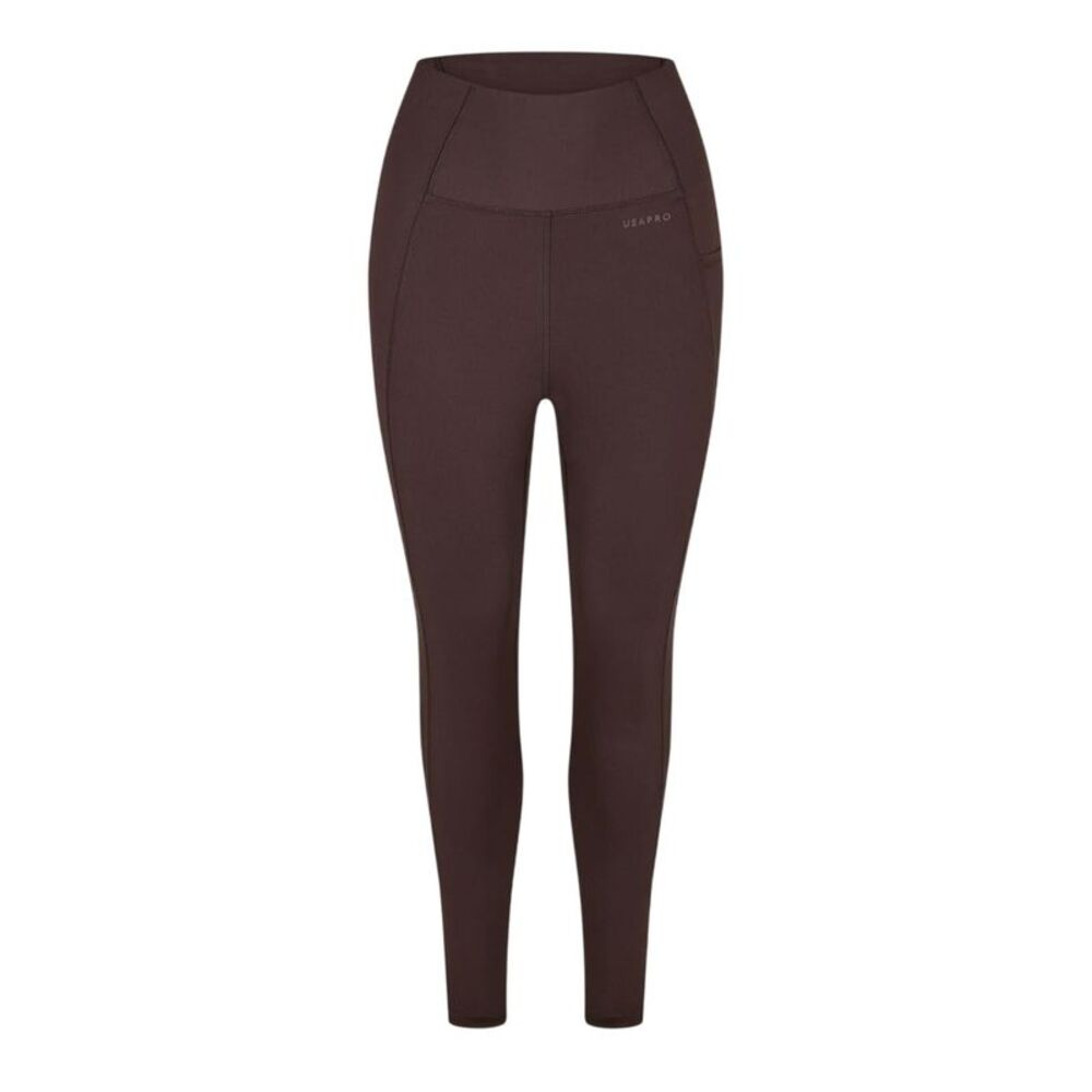 USA Pro Womens/Ladies Core High Rise Leggings / Espresso